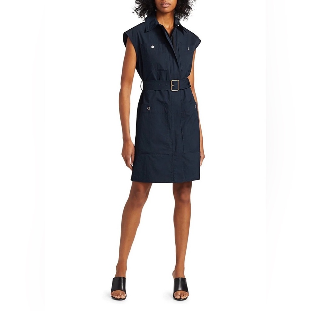 Coach Belted Navy Trench Dress NWT - Picture 2 of 16